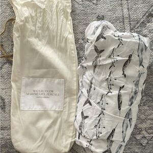 Watercolor Marine Life Percale Crib Sheet